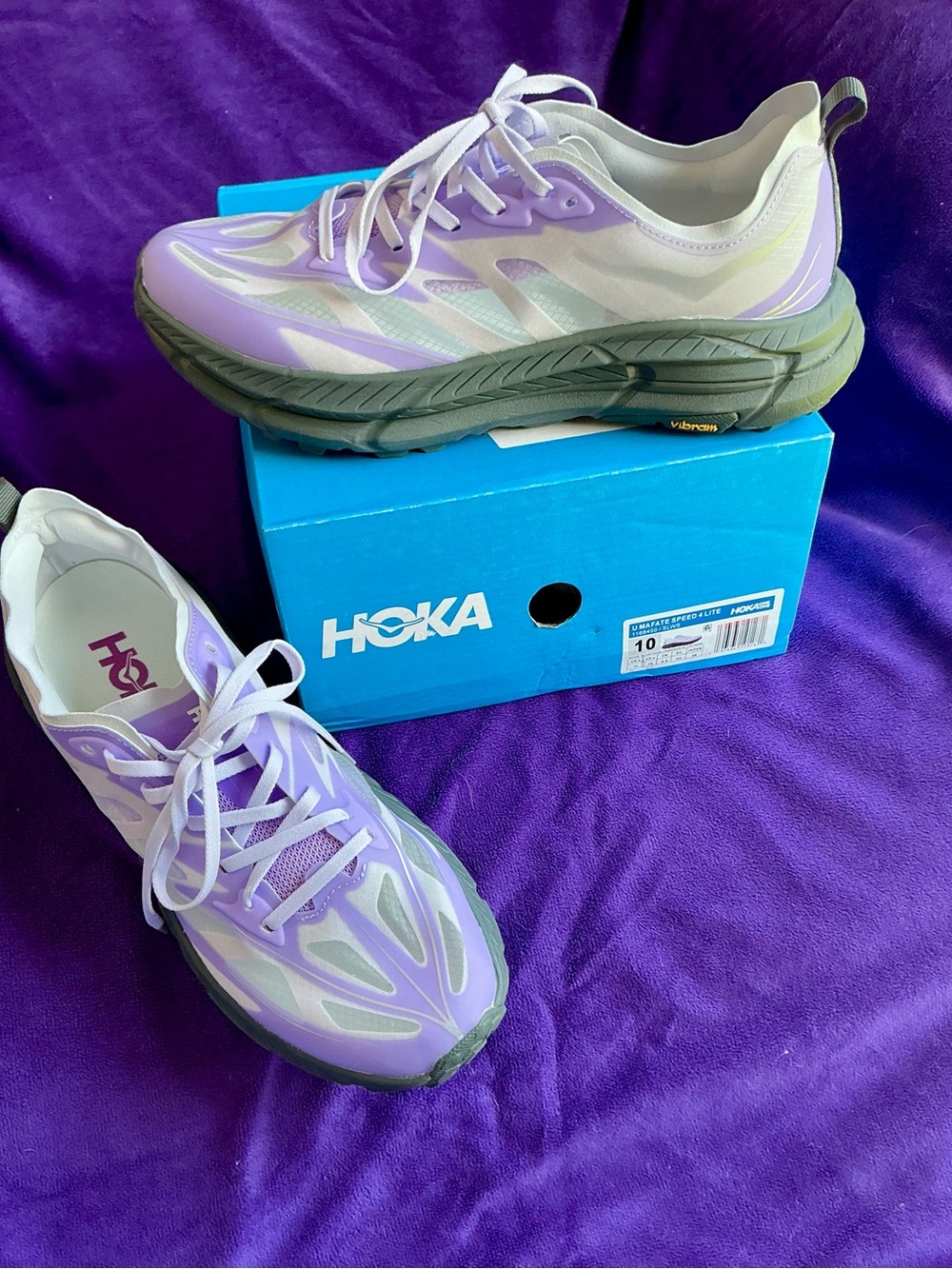 HOKA Unisex Women's 11.5/Mens 10 Lavender Lightweight Running Sneakers
